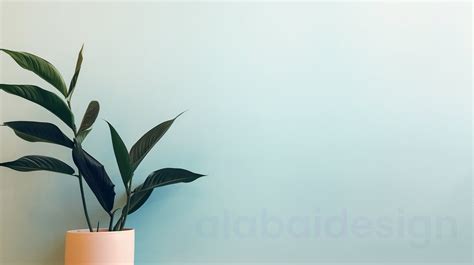 Minimalist Zoom Background Two Potted Plant Home Office Decor Virtual