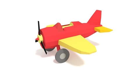 3d Model Low Poly Cartoon Airplane Toy Vr Ar Low Poly Cgtrader