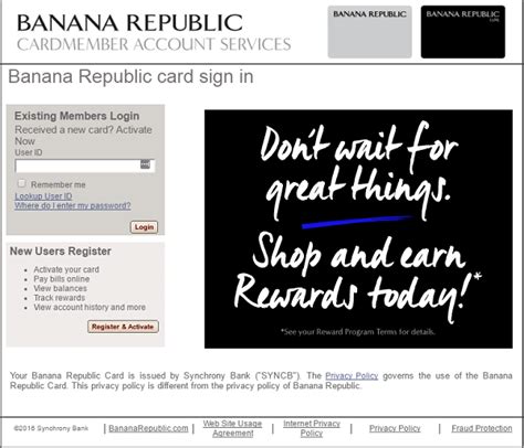 Your gap good rewards visa® or gap good rewards or gap inc. Banana Republic Credit Card Login at bananarepublic.gap.com | Login OZ