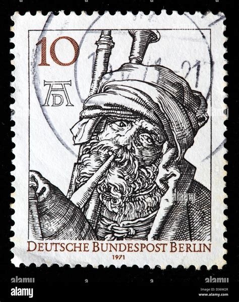 Musician Albrecht Durer Postage Stamp Germany 1971 Stock Photo