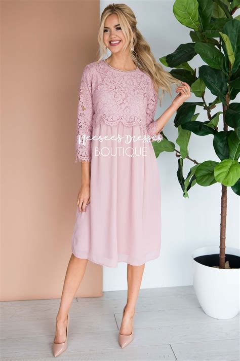 Pink Lace Modest Nursing Dress Best Online Boutique Neesees Dresses