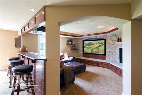 Basement Tv Wall Traditional Home Theater