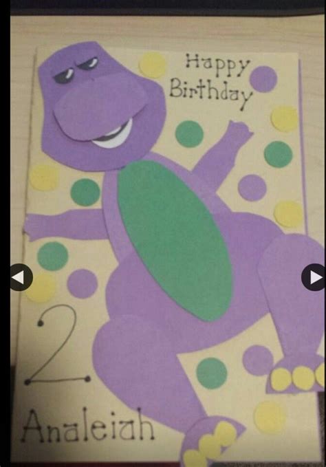 Barney Card Barney Cards Crafts