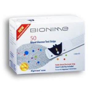 Warns when using the strip, not suitable for your region test, or strip error current date under time mode or testing date under memory mode indicates if the environmental temperature is exceeded during testing indicates the time in 12h format. BIONIME RIGHTEST GLUCOSE TEST STRIPS 50 / BOX