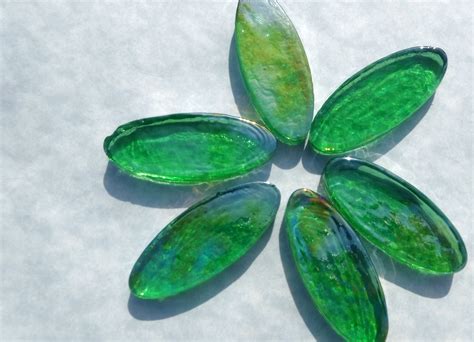 Green Iridescent Ovals Glass Mosaic Tile 20 Ellipses 1 7 8