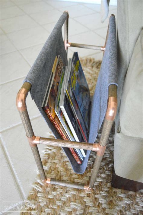 Copper Pipe Magazine Holder Table And Hearth
