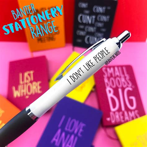 I Dont Like People Pen Funny Pen Banter Cards Rude Etsy