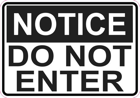 5in X 35in Notice Do Not Enter Sticker Vinyl Sign Business Door Stickers