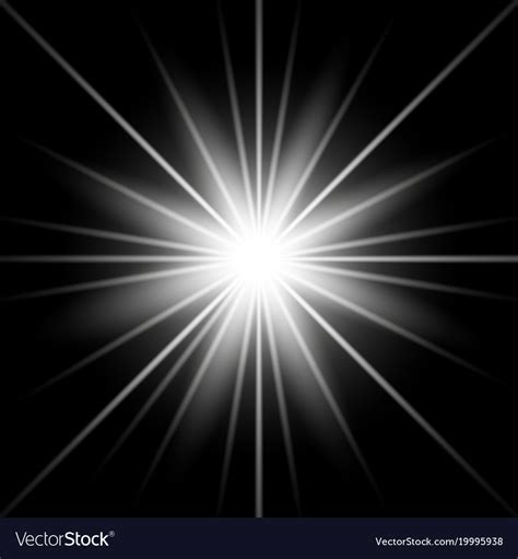 Sunlight With Lens Flare Effect White Color Vector Image