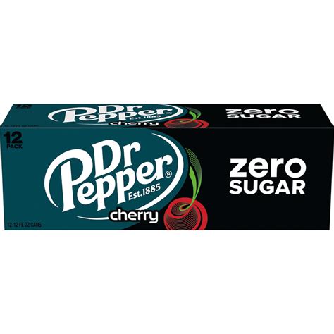 Dr Pepper Cherry Zero Sugar Soda 12 Oz Cans Shop Soda At H E B