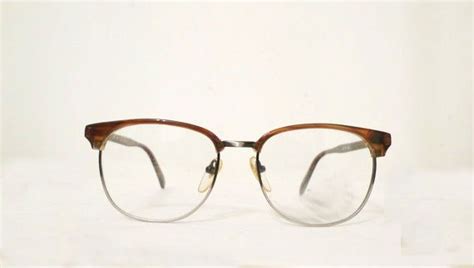 Big Vintage Clubmaster Glasses Browline Eyeglass Frame New Nos Etsy Eyewear Womens Vintage