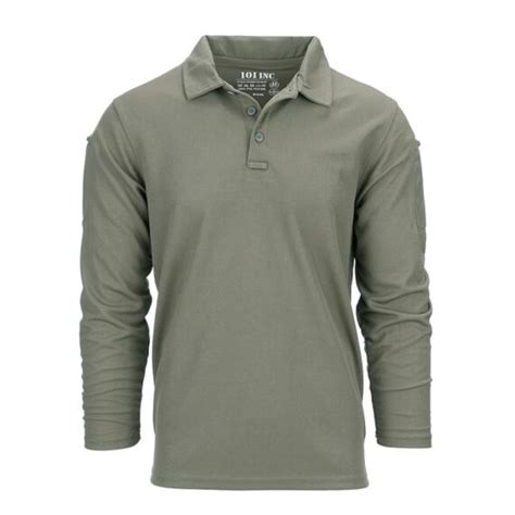 Tactical Polo Quick Dry Long Sleeve Olive Airsoft Zstores
