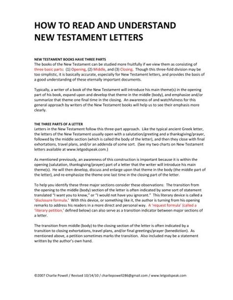 How To Read And Understand New Testament Letters Let God Speak