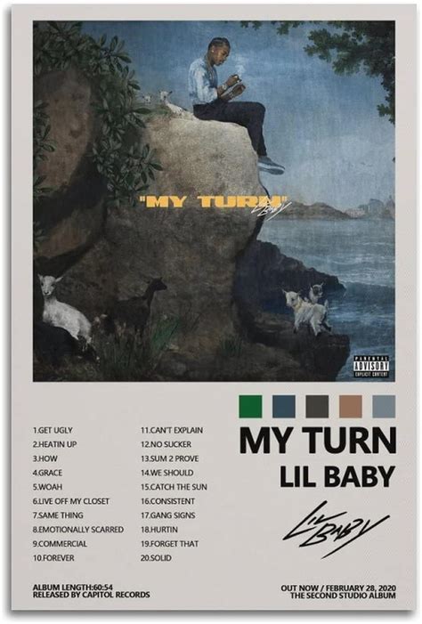 Lil Baby My Turn Album Poster For Bedroom Aesthetic Canvas