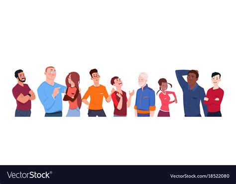 Group Of People Mix Race Cartoon Of Different Age Vector Image