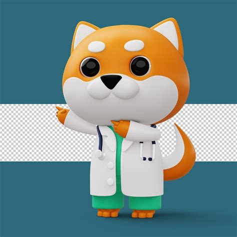 Premium Psd Cute Doctor Dog 3d Cartoon Dog Character 3d Rendering