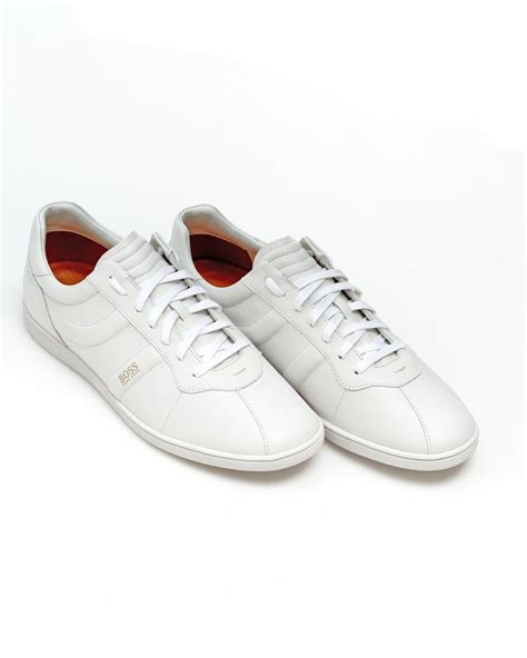 Boss Rumba Ten Trainers White Leather Sneakers In White For Men Lyst