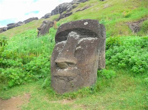 Statues Of Gods Of Easter Island Stock Photo Image Of Monolith