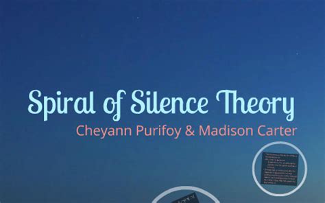 She has found evidence of how the spread of public opinion is formed. Spiral of Silence Theory by Cheyann Purifoy