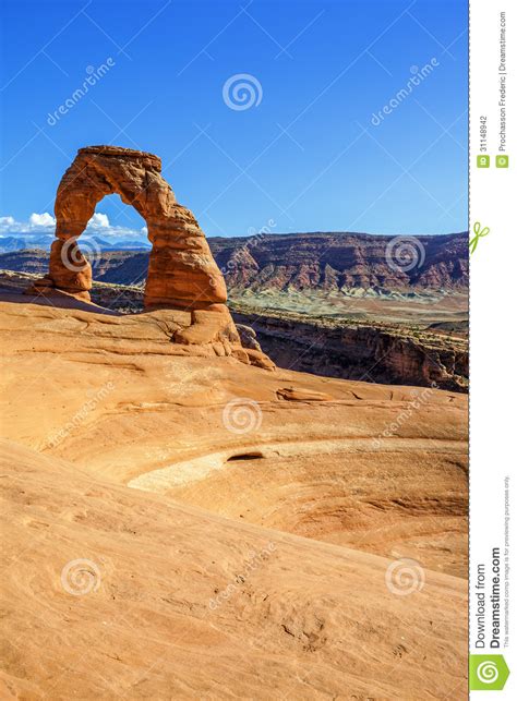 View Of Delicate Arch At Sunset Stock Photo Image Of Summit America