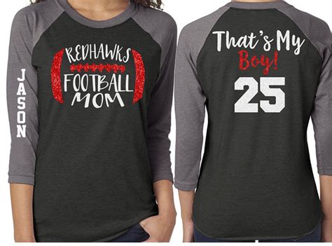 Football Mom Shirt Glitter Football Shirt Thats My Etsy Football
