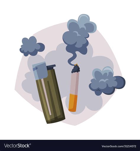 cigarette smoke air passive smoking pollution vector image