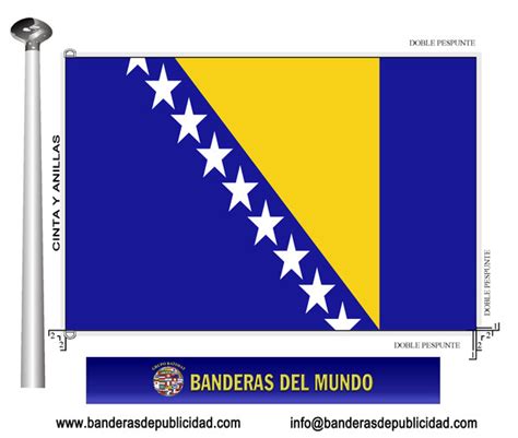 Bandera País De Bosnia Hercegovina Banderas Del Mundo Banderas Y