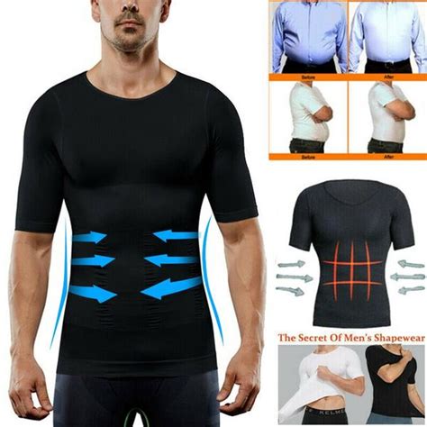 Men Roc Bodywear Mens Slimming Body Shaper Compression Shirt Slim Fit