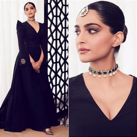 Sonam Kapoor Black Evening Gown By Marmar Halim K4 Fashion