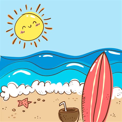 Mar De Fondo De Dibujos Animados De Sunny Beach Cartoon Mar La Luz