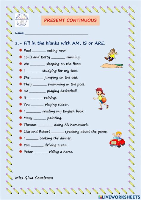 Present Continuous Tense Worksheets Worksheetsday
