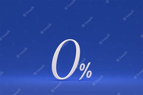 Premium Photo Zero Percentage Sign And Sale Discount On Blue