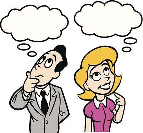 Royalty Free Cartoon Man Asking Question With Thought Bubble Clip Art