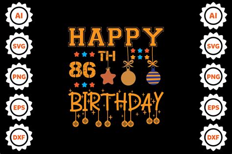 Happy 86th Birthday Svg Design Graphic By Delitensra · Creative Fabrica