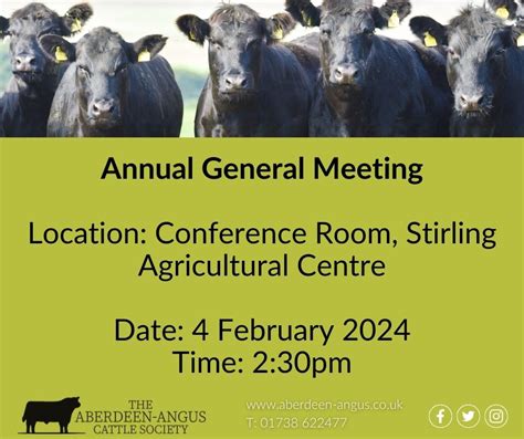 Annual General Meeting 4 February Aberdeen Angus Cattle Society
