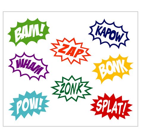 Super Hero Words Free Download On Clipartmag