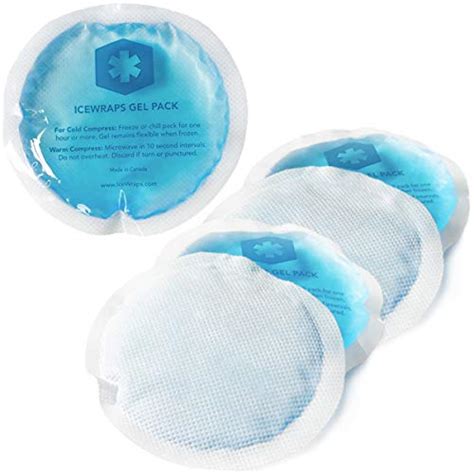 4 Round Reusable Soft Gel Ice Packs With Cloth Backing For Hot Or Cold