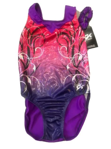 Gk Elite Gymnastics Leotard Adult Medium Am Nastia Red Blue Shimmering Pride 3900 Picclick