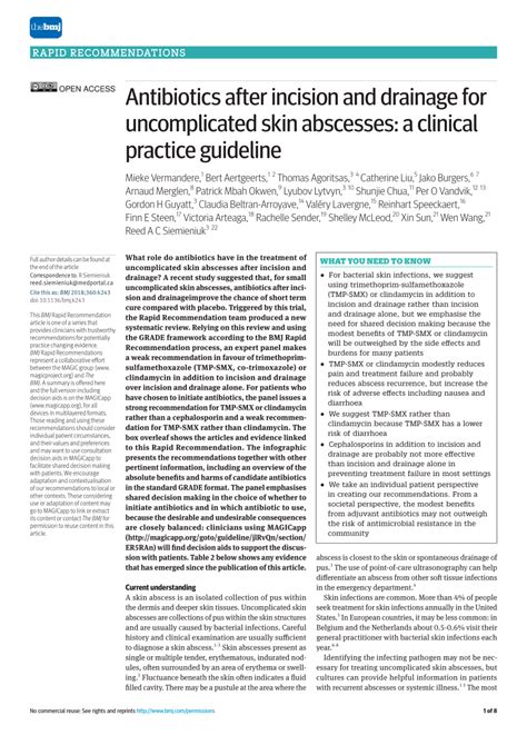 Pdf Antibiotics After Incision And Drainage For Uncomplicated Skin