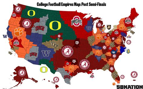 Final 2018 College Football Empires Map Bow To Clemson