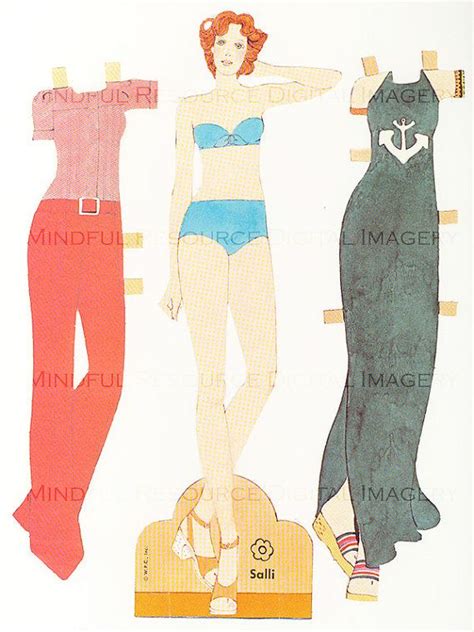 1970s Fashion Paper Dolls 70s Models Disco By Mindfulresource Paper