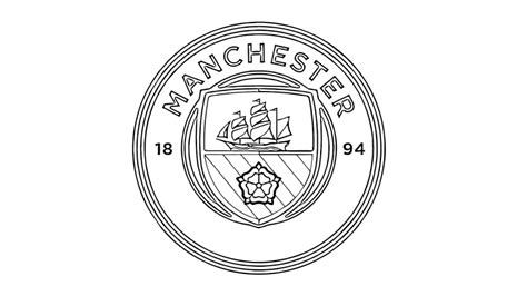 Manchester City Logo Sketch Coloring Page