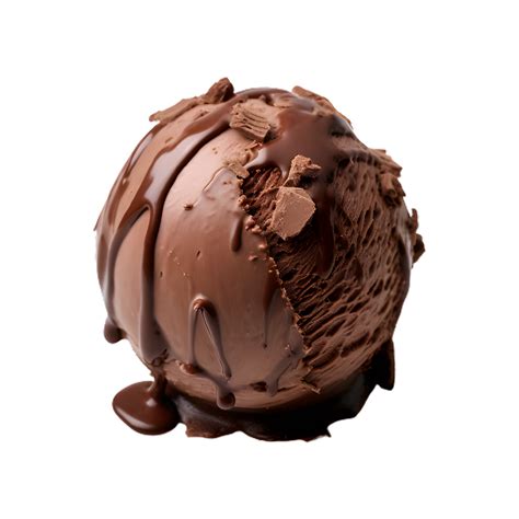 Chocolate Ice Cream Ball Isolated On Transparent Background Png