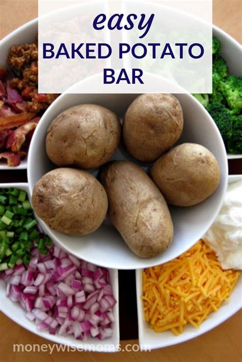 An Easy Baked Potato Bar With Cheese Onions Broccoli And Other