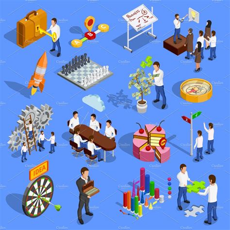 Business strategy isometric icons | Pre-Designed Photoshop Graphics ...