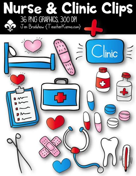 Nurse And Clinic Clips Clipart These 36 Graphics Are Just Perfect