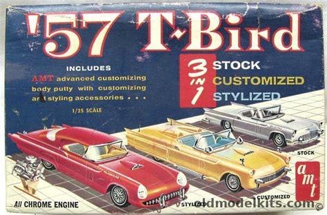 Amt 125 1957 Ford Thunderbird T Bird 3 In 1 Kit Stock Customized