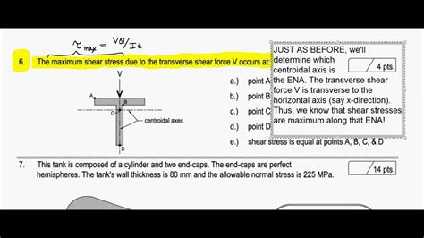 Normal stress, on the other hand. Transverse Shear Stress - Exam Problem, S13 (Currant ...
