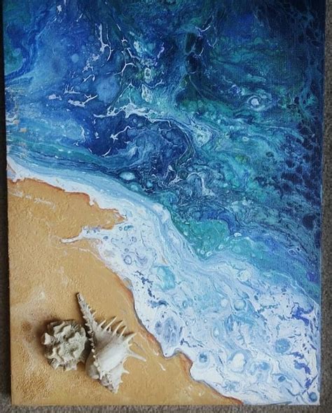Best 12 Beach Acrylic Mixed Media Painting On Canvas 18×24 Inches By