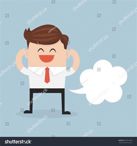 Businessman Farting With Blank Balloon Out From His Bottom Flat Design Vector 320319599